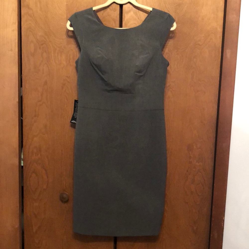 Business formal dress from The Limited. Gray, size 6, NWT never worn. Zipper